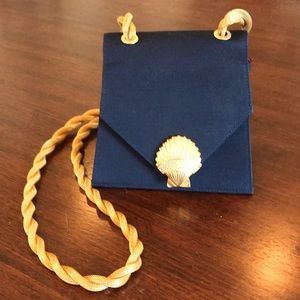 Dressy black crossbody with gold trim